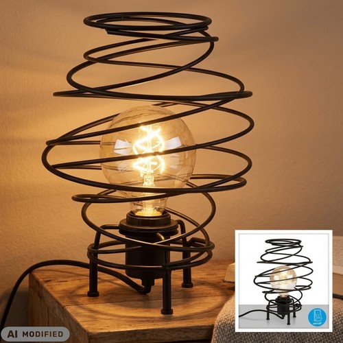 Tischlampe swirl schwarz 60 - tischlampe, swirl,
