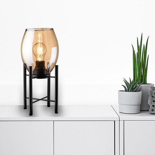 Amber glas tischleuchte t181 - amber,