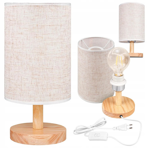 Led tischleuchte e27 - tischleuchte, holz